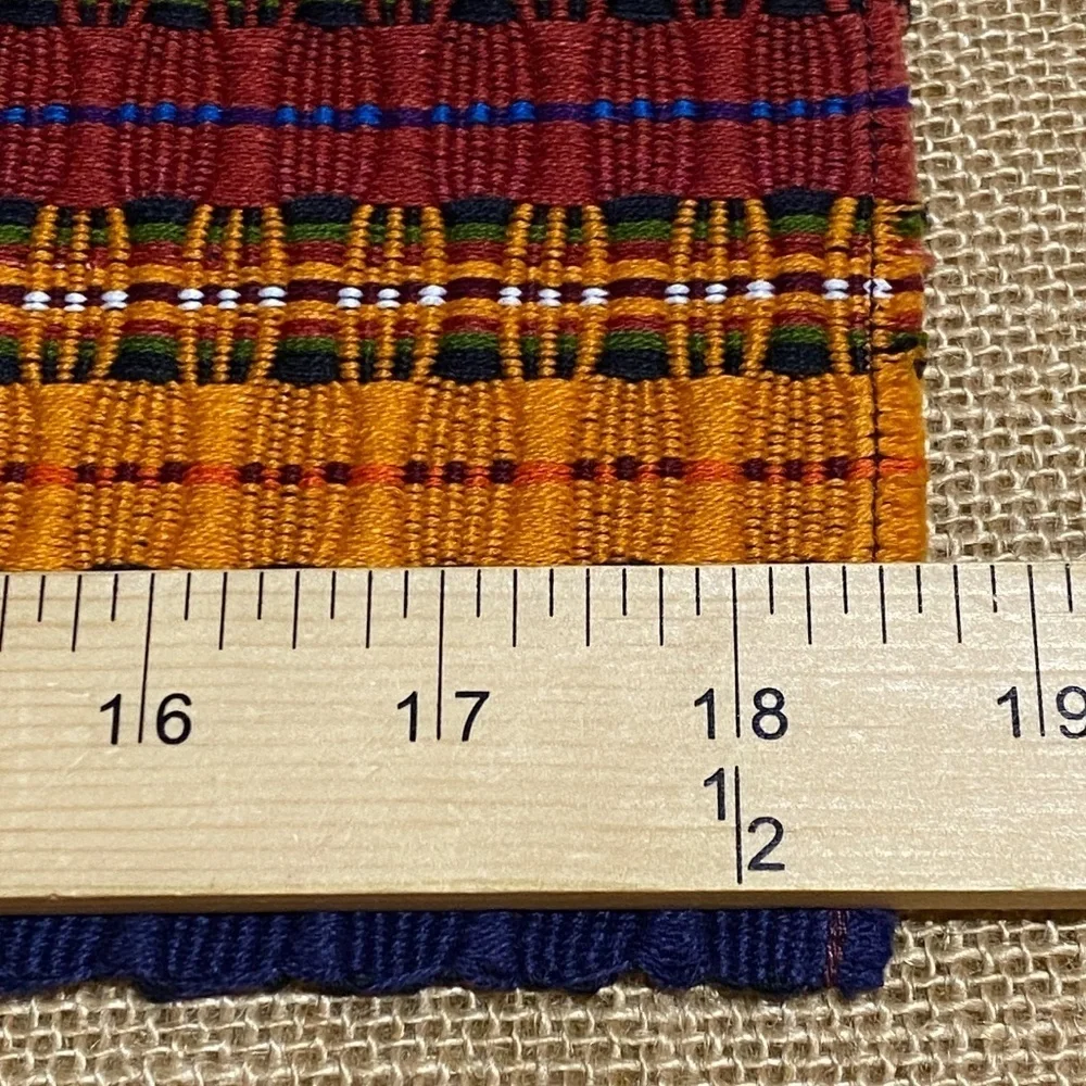 Unbranded Placemats Woven Cotton Set Of 5 Yellow striped Guatemala